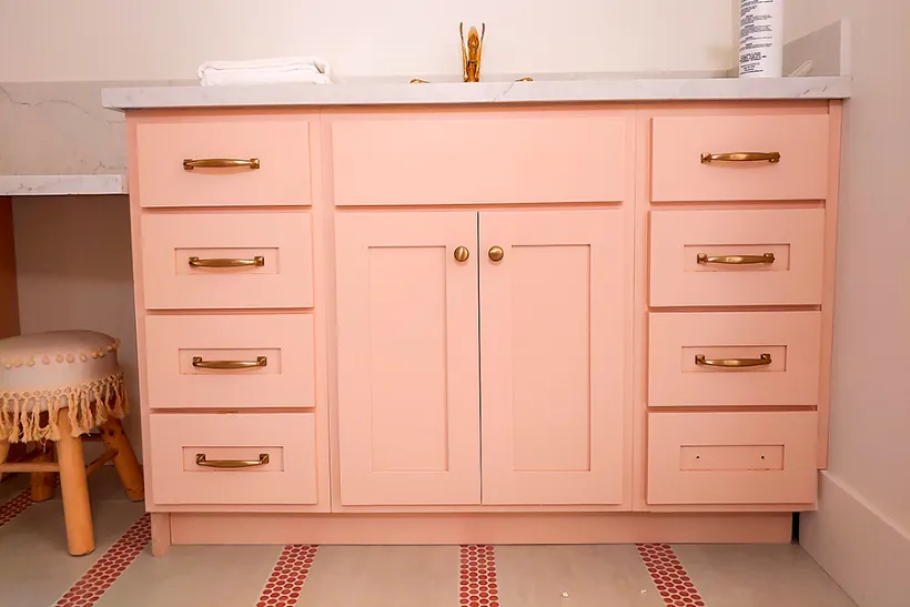 Pink custom vanity