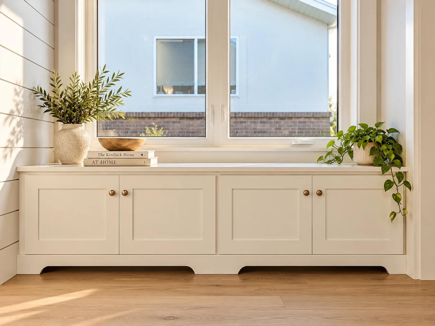 Window bench with storage