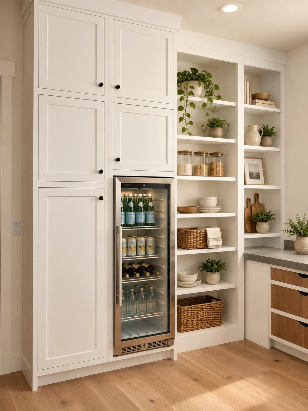 Butler pantry with wine fridge